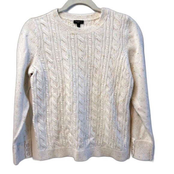 Talbots Petite Sweater Confetti Ivory Size Mp - Picture 1 of 6